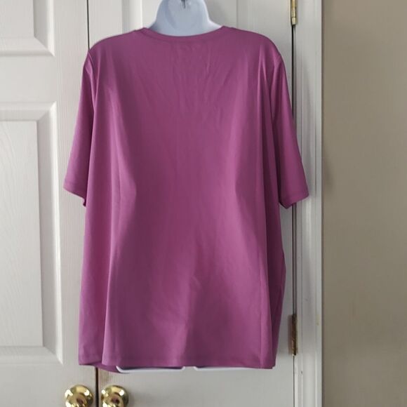 Susan Graver Orchid color Modern Essentials Top Sz 1X - Picture 3 of 5